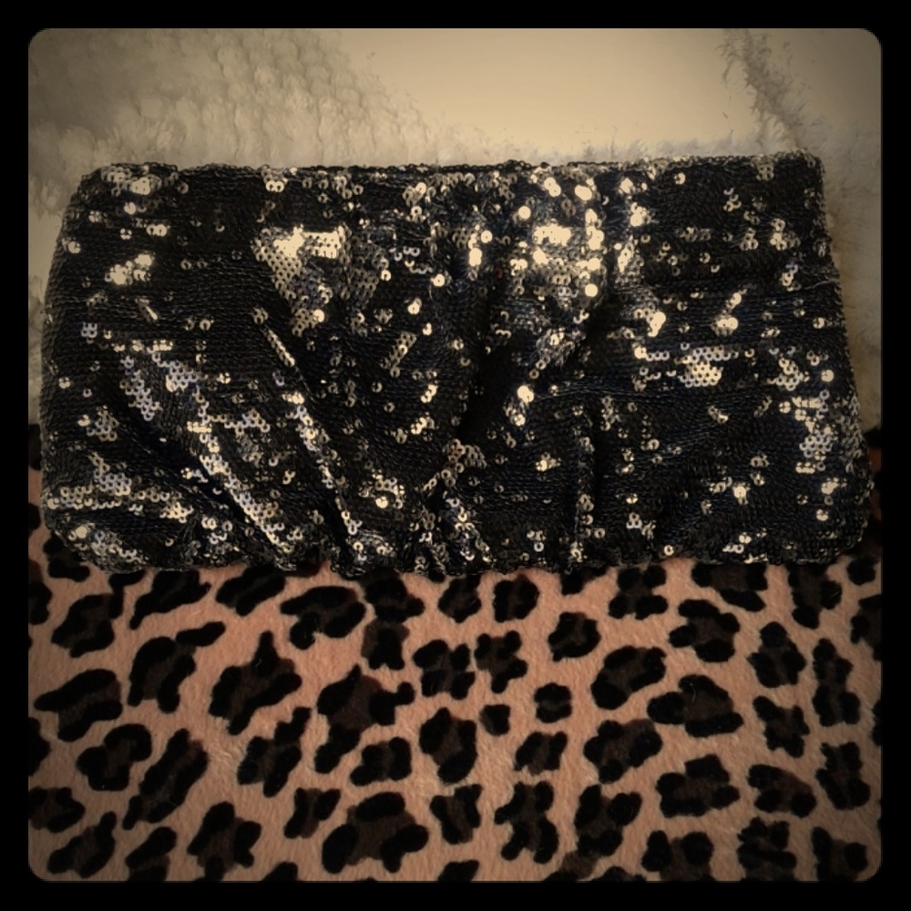 Steve Madden Sequence Clutch, Bag, Purse, Black